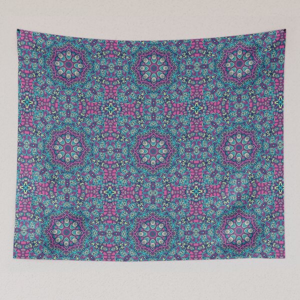 Artikelvorschau, Abstraktes Mandala 3 | Lebendige Zen-Kunst | Rosa und Grün | Über Mandalas entworfen und verkauft von JillyJ05.