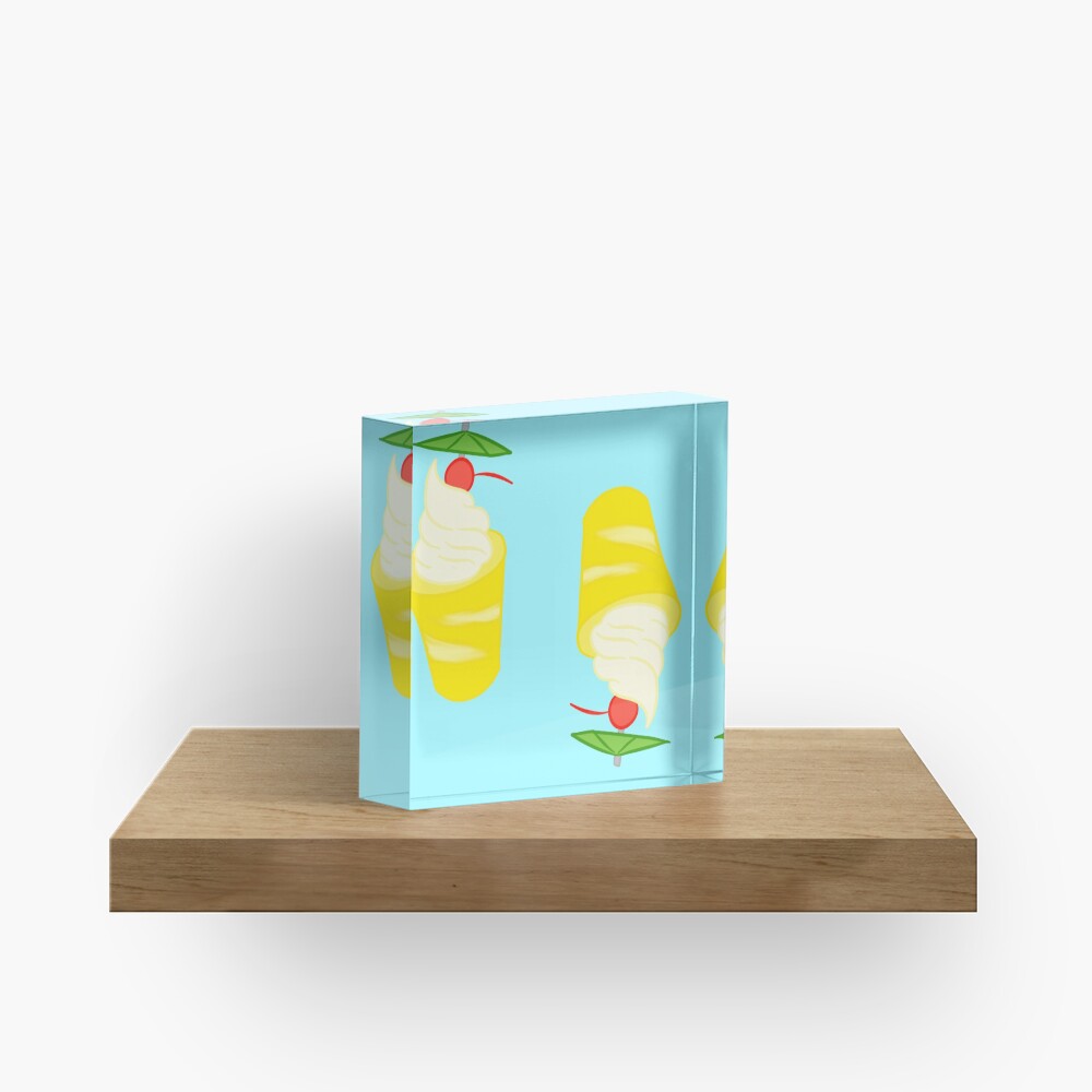 Summer Pineapple Float Acrylic Block