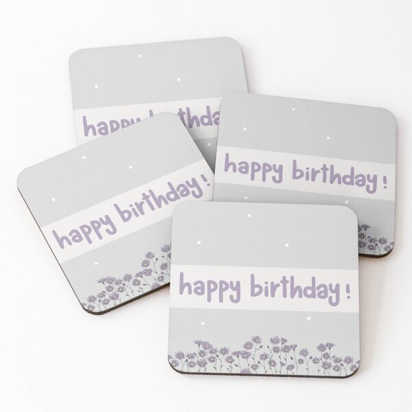Item preview, Happy Birthday - Asters (Design 2) designed and sold by clumsyPINK.