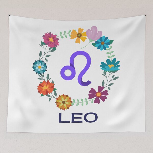 Item preview, Floral Leo Zodiac Symbol designed and sold by Hellofriendco.