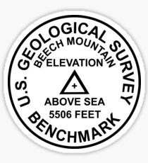 Beech Mountain, North Carolina USGS Style Benchmark Sticker