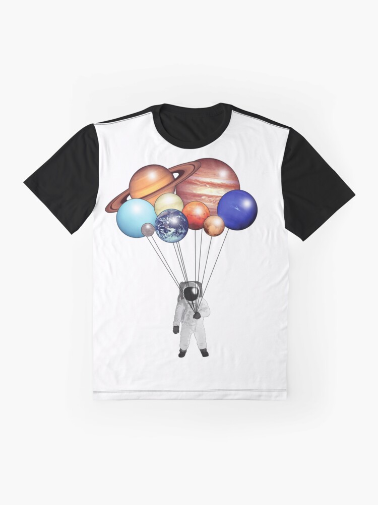 astronaut with balloons t shirt