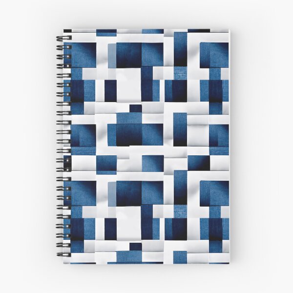 Item preview, White and Blue Squares and Rectangles | Geometric Checkered Pattern designed and sold by TMBTM.