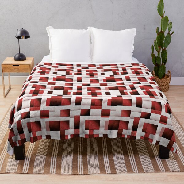Item preview, White and Red Squares and Rectangles | Geometric Checkered Pattern designed and sold by TMBTM.
