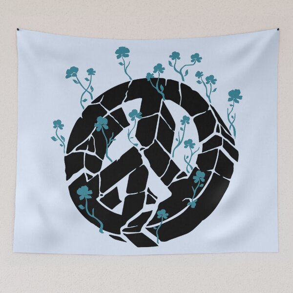 Item preview, Overgrown Ruined Peace Symbol Blue designed and sold by everything4eva.
