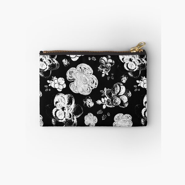 Item preview, Black and white beaded floral print designed and sold by Annalee Beer.