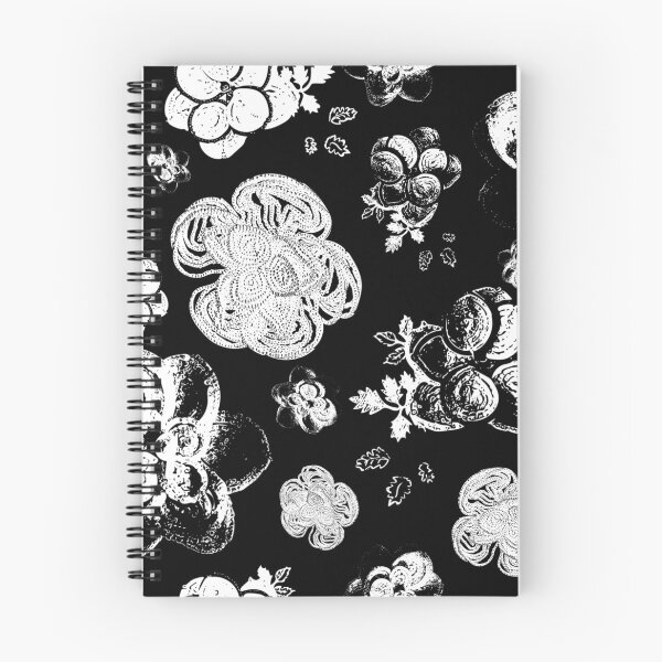 Item preview, Black and white beaded floral print designed and sold by Annalee Beer.