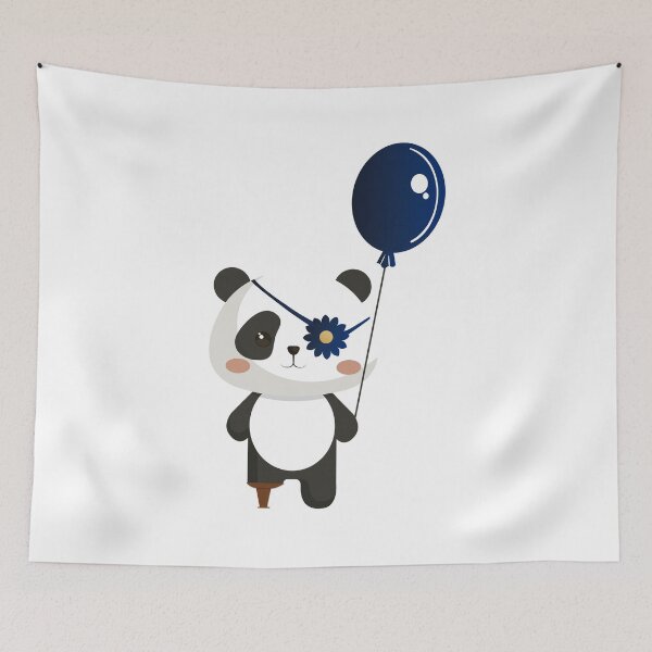 Item preview, Pirate Panda bear with wooden peg leg, flower eye patch and balloon designed and sold by CarolinaReina.