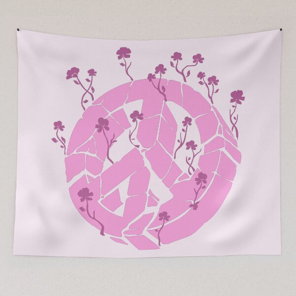 Item preview, Overgrown Ruined Peace Symbol Pink designed and sold by everything4eva.