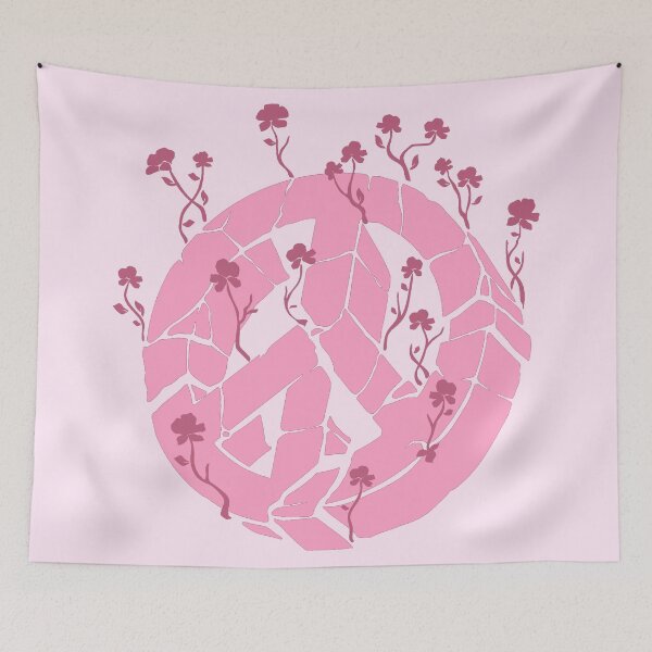 Item preview, Overgrown Ruined Peace Symbol Pink designed and sold by everything4eva.