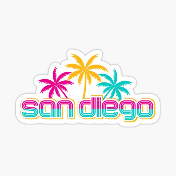 San Diego California Baseball Tee Shirt City Palm Trees Pink Gold Mint Men Women Unisex TShirt Top Stickers Pillows Cap Designs Sticker