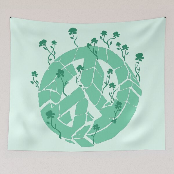 Item preview, Overgrown Ruined Peace Symbol Turquoise designed and sold by everything4eva.