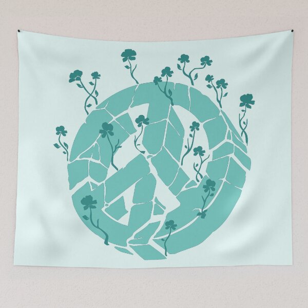 Item preview, Overgrown Ruined Peace Symbol Blue designed and sold by everything4eva.