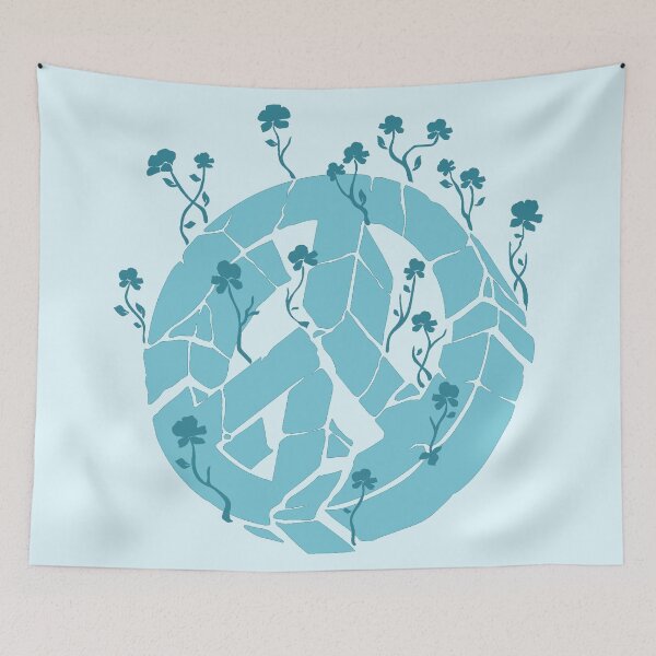 Item preview, Overgrown Ruined Peace Symbol Blue designed and sold by everything4eva.