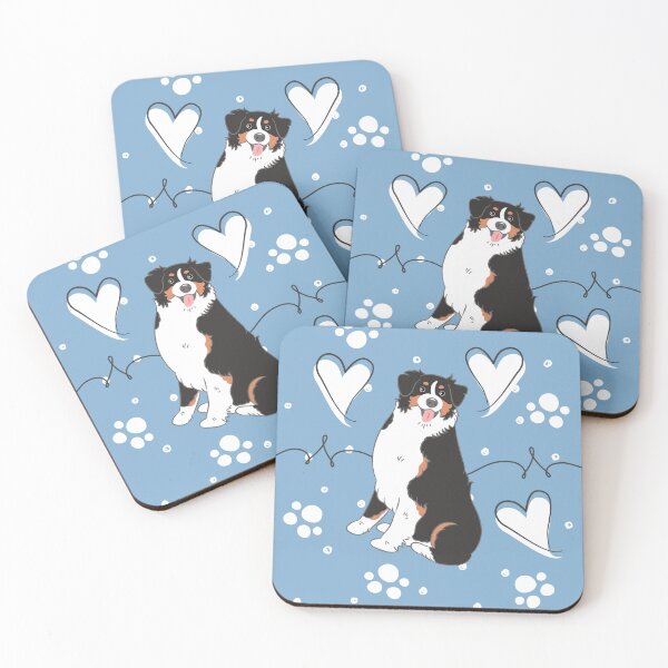 Item preview, LOVE Black Tricolor Australian Shepherd designed and sold by Lulupainting.