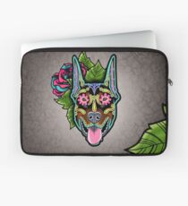 Doberman - Cropped Ear Edition - Day of the Dead Sugar Skull Dog Laptop Sleeve
