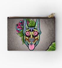Doberman - Cropped Ear Edition - Day of the Dead Sugar Skull Dog Studio Pouch