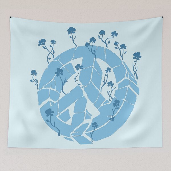 Item preview, Overgrown Ruined Peace Symbol Blue designed and sold by everything4eva.