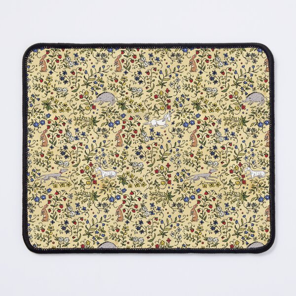 Item preview, Medieval Animals Mille Fleurs Pattern with Parchment Background designed and sold by LeopardyNonsense.