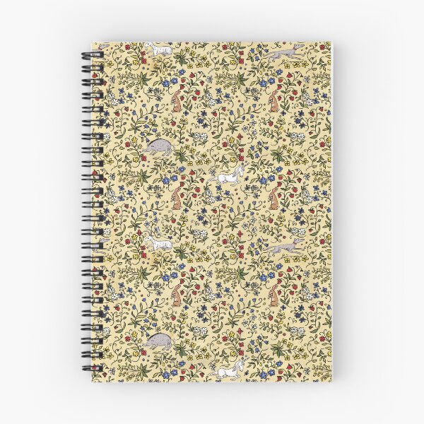 Item preview, Medieval Animals Mille Fleurs Pattern with Parchment Background designed and sold by LeopardyNonsense.