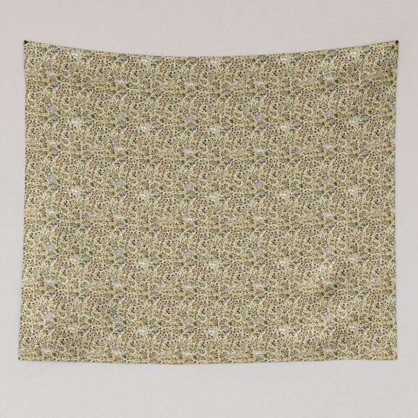 Item preview, Medieval Animals Mille Fleurs Pattern with Parchment Background designed and sold by LeopardyNonsense.