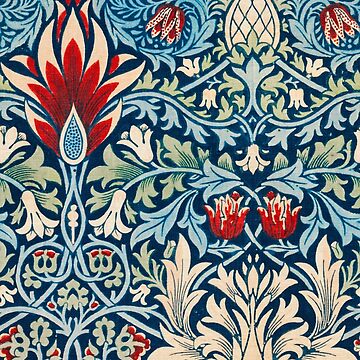 Aperçu de l'œuvre Motif Snakeshead de William Morris, jardin de nuit bleu original de UtArt