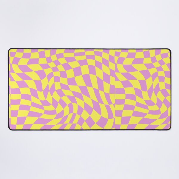 Item preview, groovy checkered print (yellow&pink) designed and sold by forkmuddies.