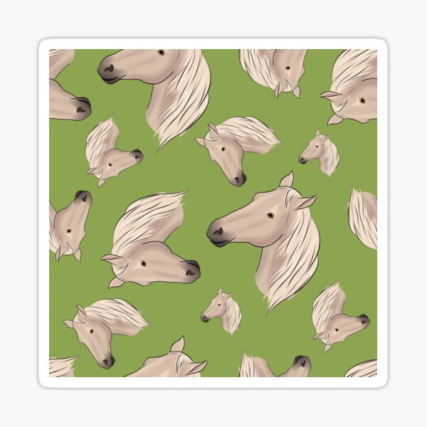 Horses Green pattern Sticker