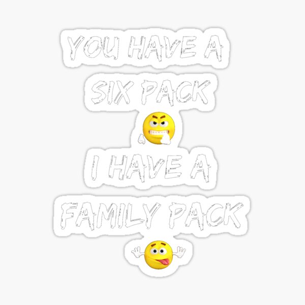 "Six pack vs Family pack" Sticker for Sale by aavyanshi Redbubble