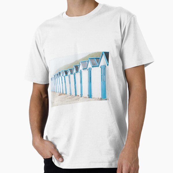 Beach cabins on Texel Island,The Netherlands Premium T-Shirt