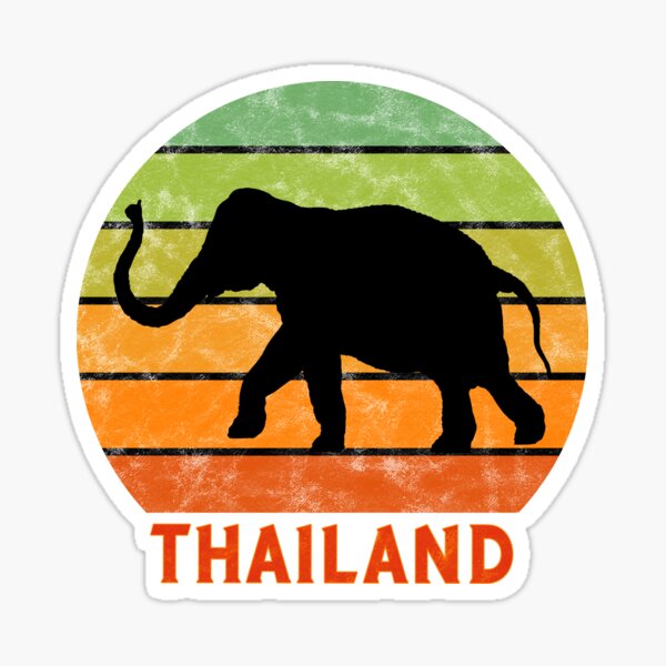Item preview, Thailand Elephant Silhouette On A Rainbow Of Sunset Colors designed and sold by VintCam.