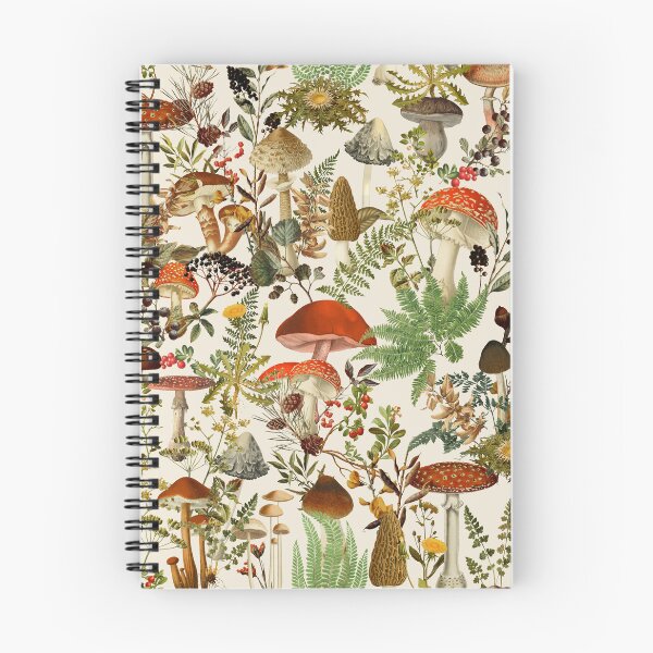 Item preview, Vintage Mushrooms Forest Botanical Garden Pattern - beige Nightgarden designed and sold by UtArt.