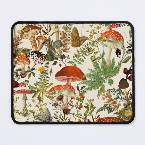 Item preview, Vintage Mushrooms Forest Botanical Garden Pattern - beige Nightgarden designed and sold by UtArt.