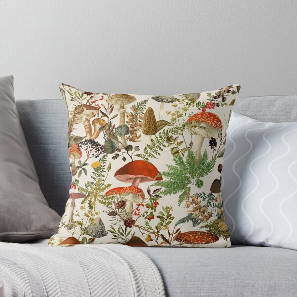 Item preview, Vintage Mushrooms Forest Botanical Garden Pattern - beige Nightgarden designed and sold by UtArt.