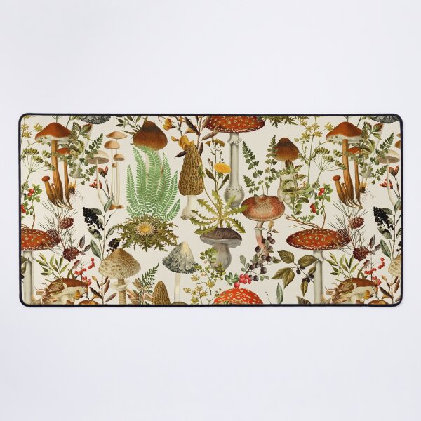 Item preview, Vintage Mushrooms Forest Botanical Garden Pattern - beige Nightgarden designed and sold by UtArt.