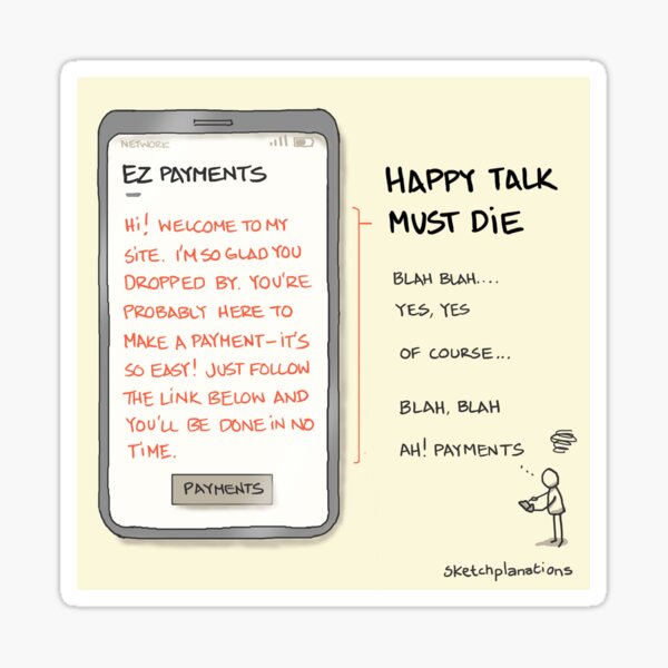 Happy talk must die Sticker