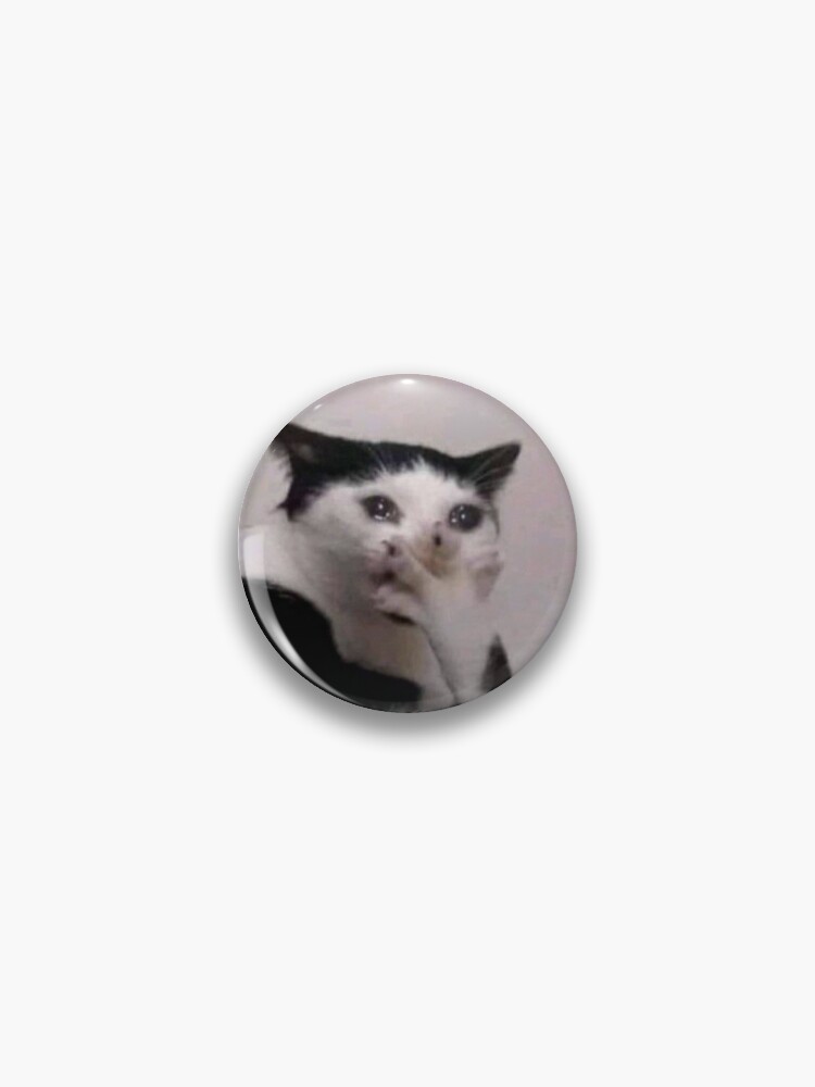 4 Style Cute Cat Soft Button Pins Sad and Cool Meme Pack Printed