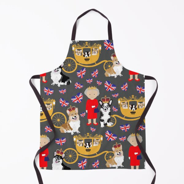 Item preview, Queen with royal corgis - pattern -gray designed and sold by UtArt.