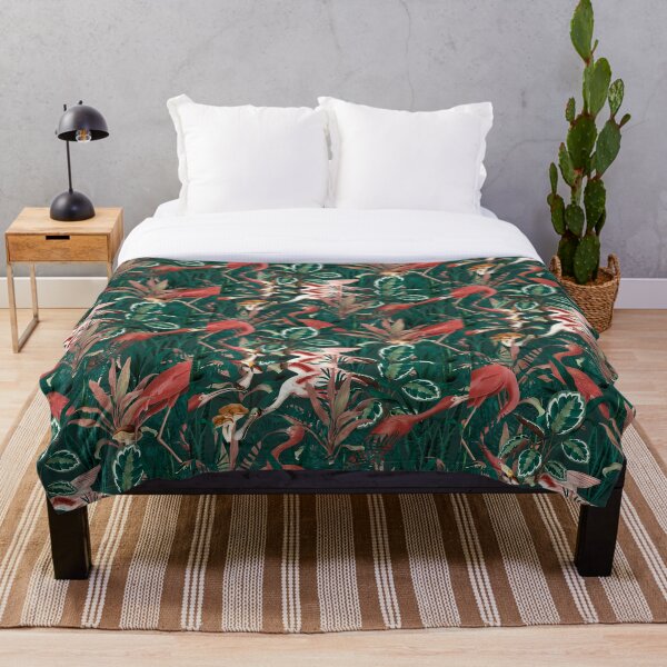 Item preview, Flamingo and tropical leaves pattern designed and sold by ByCreativtastic.