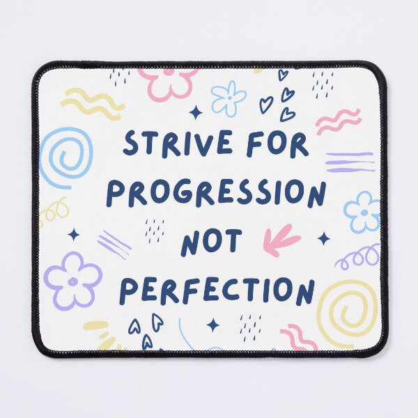 Item preview, Strive for progression not perfection whimsical pattern designed and sold by CreativeStrand.