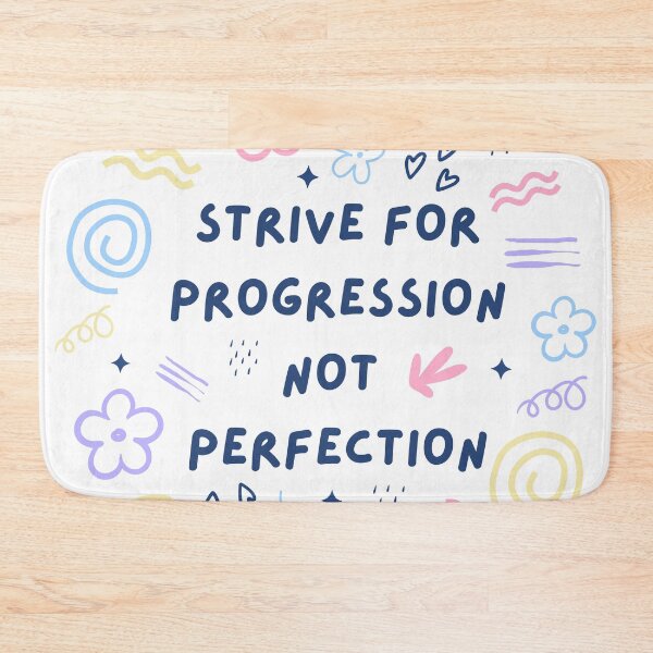 Item preview, Strive for progression not perfection whimsical pattern designed and sold by CreativeStrand.
