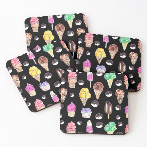 Item preview, Watercolor Ice Cream Flavors Collection - Black  designed and sold by Negin Mf Designs.