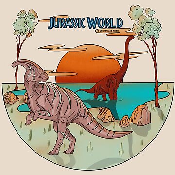 Jurassic World - Parasaurolophus and Brachiosaurus Sticker for Sale by  Paolards