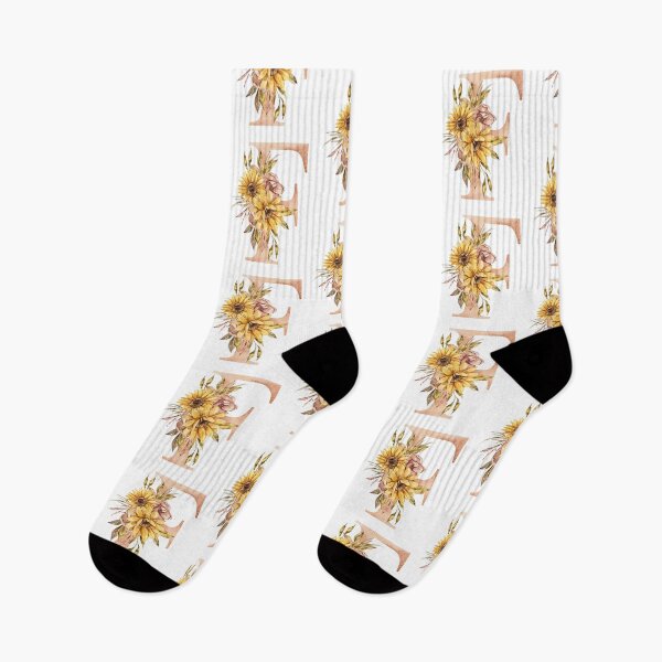 Item preview, Watercolor floral sunflower personalized letter F wedding monogram print designed and sold by tiana-geo.