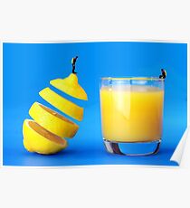 Underwater Diving On A Floating Orange Poster