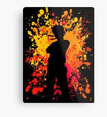 Anime Inspired Paint Splatter Shirt Metal Print