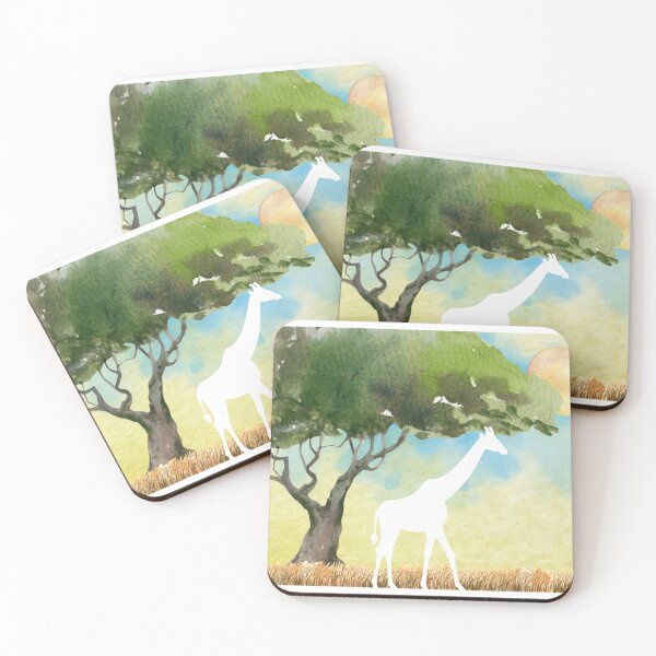 Item preview, Giraffe Landscape Trees Sun Wilderness | Watercolour Landscape:  designed and sold by LifeAndWonder.