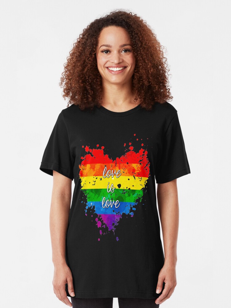Alternate view of Love is love Slim Fit T-Shirt