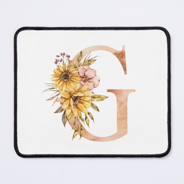 Item preview, Watercolor floral sunflower personalized letter G wedding monogram print designed and sold by tiana-geo.