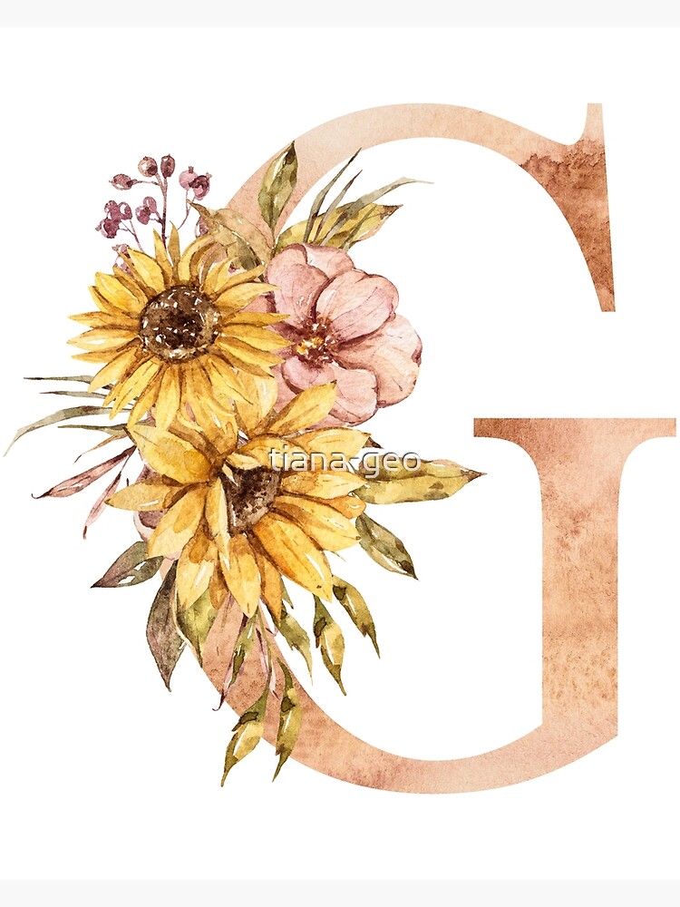 Letter P Watercolor of Floral Monogram' Men's Vintage T-Shirt